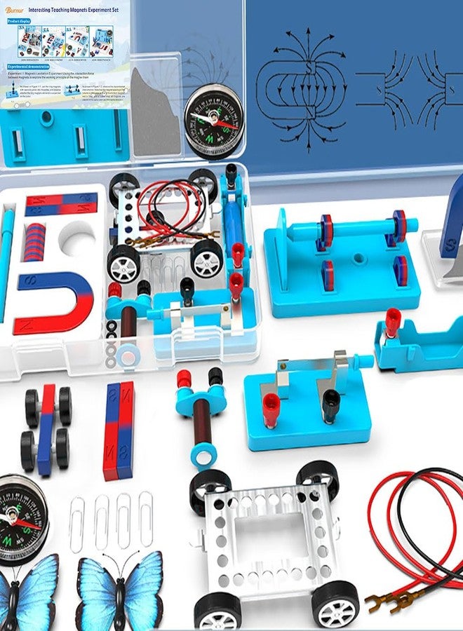 Burnur Science Experiment Magnets Set for Kids Electromagnet and Basic Circuit Tools Kit for School Lab Education Physics Projects DIY STEM Kit Educational Toys for Child - Image 1